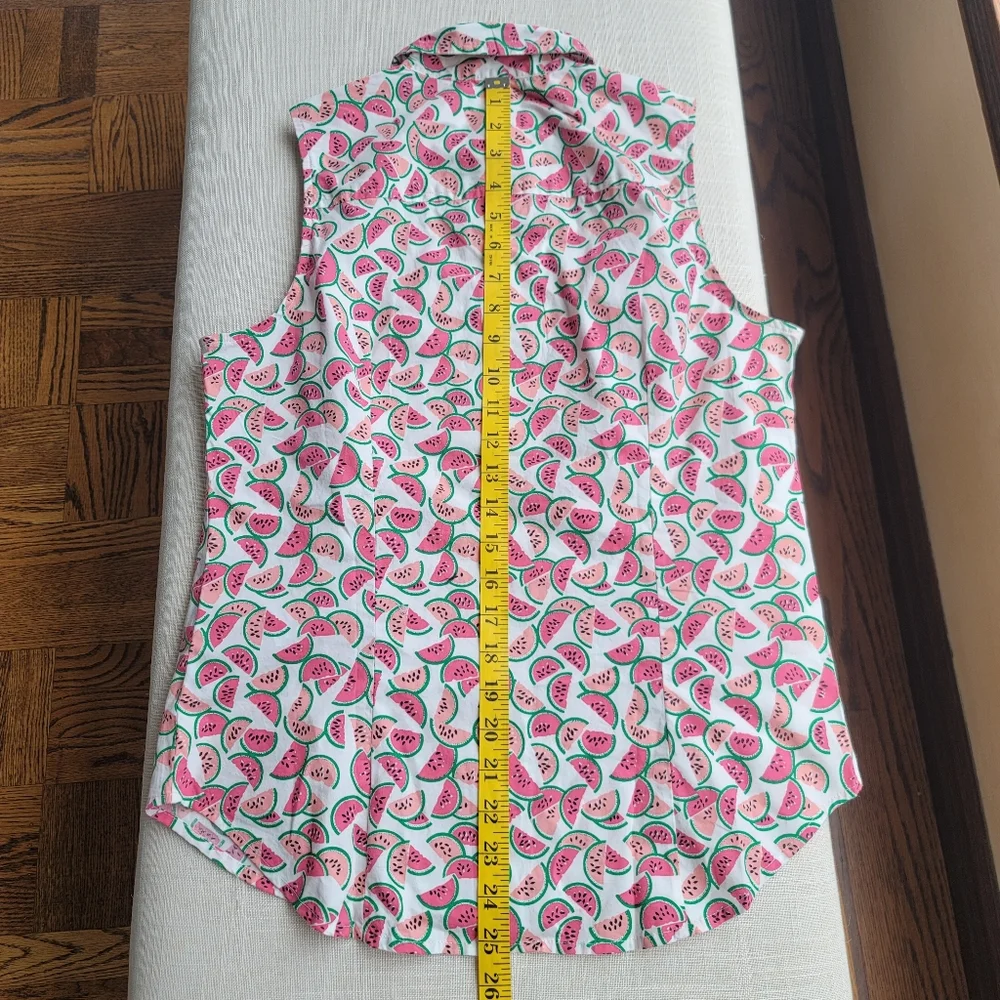 New! J. Crew size Small S sleeveless button-up cotton top watermelon NWT